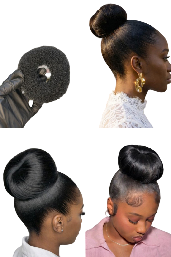 Black mesh hair donut is made from breathable, elastic mesh that grips hair securely while remaining lightweight and comfortable. Perfect for sleek high buns, ballerina buns, and casual updos.