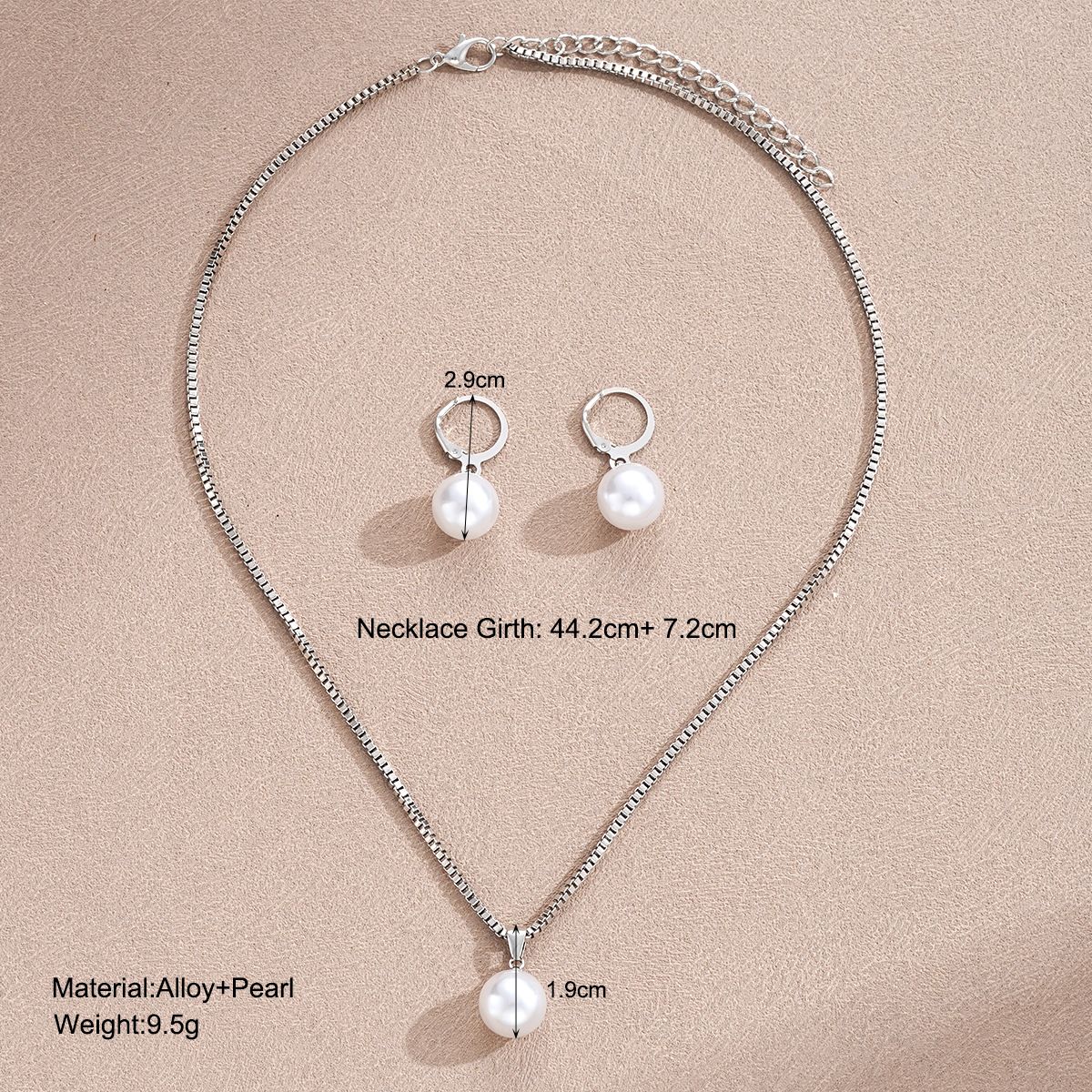 New pendant jewelry necklace with elegant design, light luxury earrings necklace, imitation pearl jewelry set