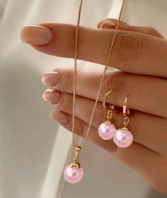 New pendant jewelry necklace with elegant design, light luxury earrings necklace, imitation pearl jewelry set