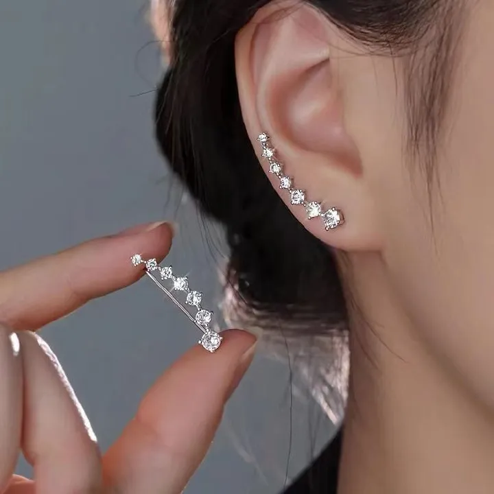 Beidou Seven Star Zircon Earrings, Light Luxury, High Grade, Summer Color Diamond Earrings, Seven Diamond Earrings, Women's Ear Accessories