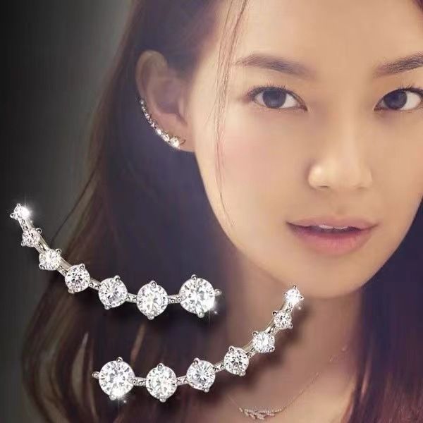 Beidou Seven Star Zircon Earrings, Light Luxury, High Grade, Summer Color Diamond Earrings, Seven Diamond Earrings, Women's Ear Accessories