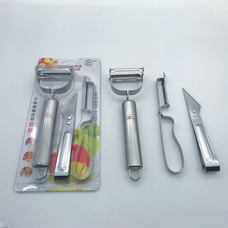 Stainless steel peeler three piece set, potato peeler, fruit knife