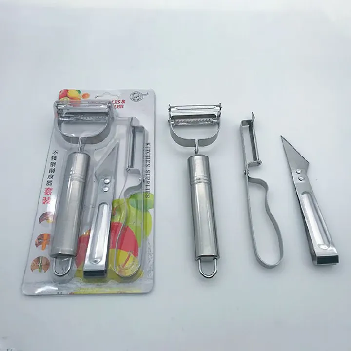 Stainless steel peeler three piece set, potato peeler, fruit knife