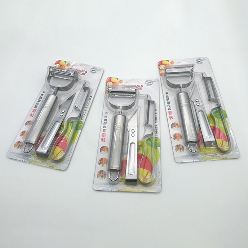 Stainless steel peeler three piece set, potato peeler, fruit knife