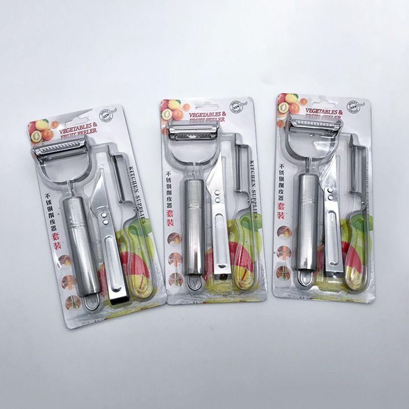 Stainless steel peeler three piece set, potato peeler, fruit knife
