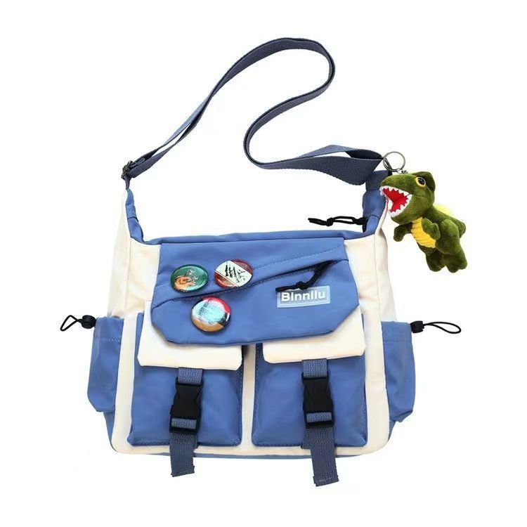 Crossbody bag, men's trendy brand, large capacity autumn and winter new item, ins shoulder bag, Japanese casual mailman bag, versatile small shoulder bag