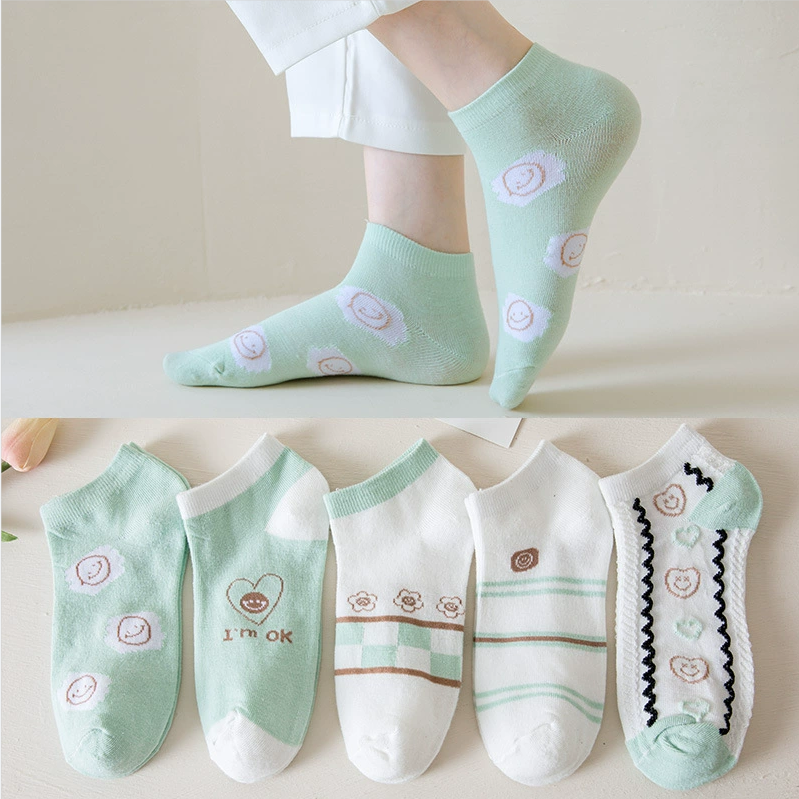 5PCSMen's and women's socks, children's spring and autumn short socks
