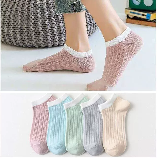 5PCSMen's and women's socks, children's spring and autumn short socks