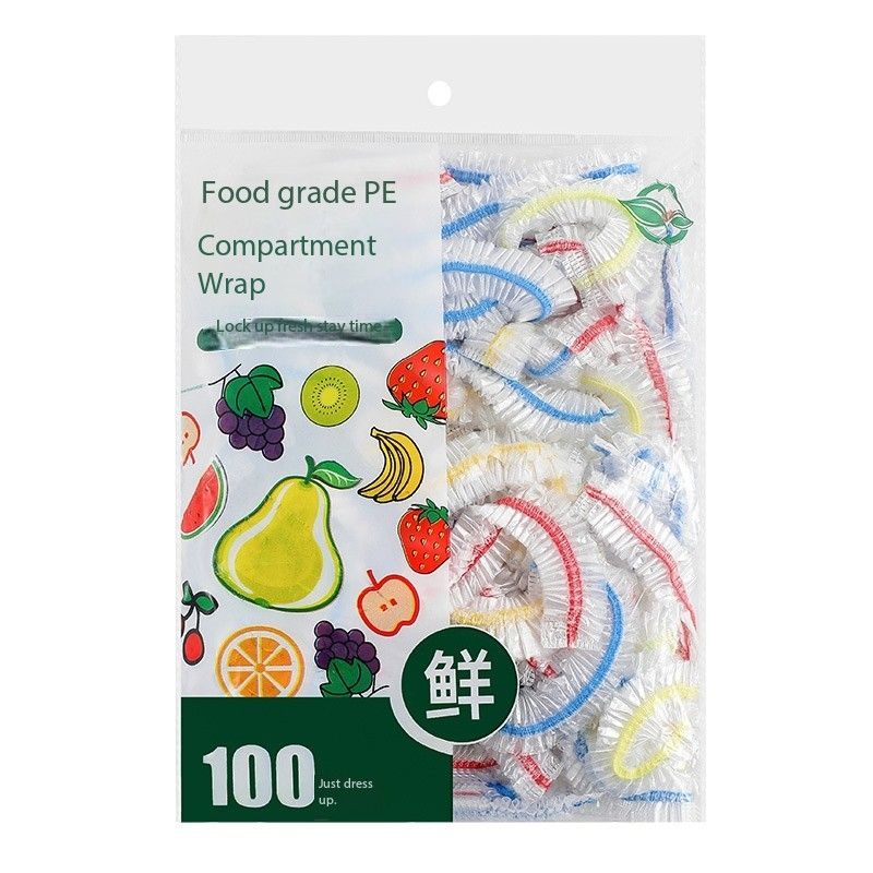 100pcs Plastic wrap cover, food grade PE household plastic wrap, thickened disposable plastic bag, dust-proof, insect proof, leftover rice bowl cover