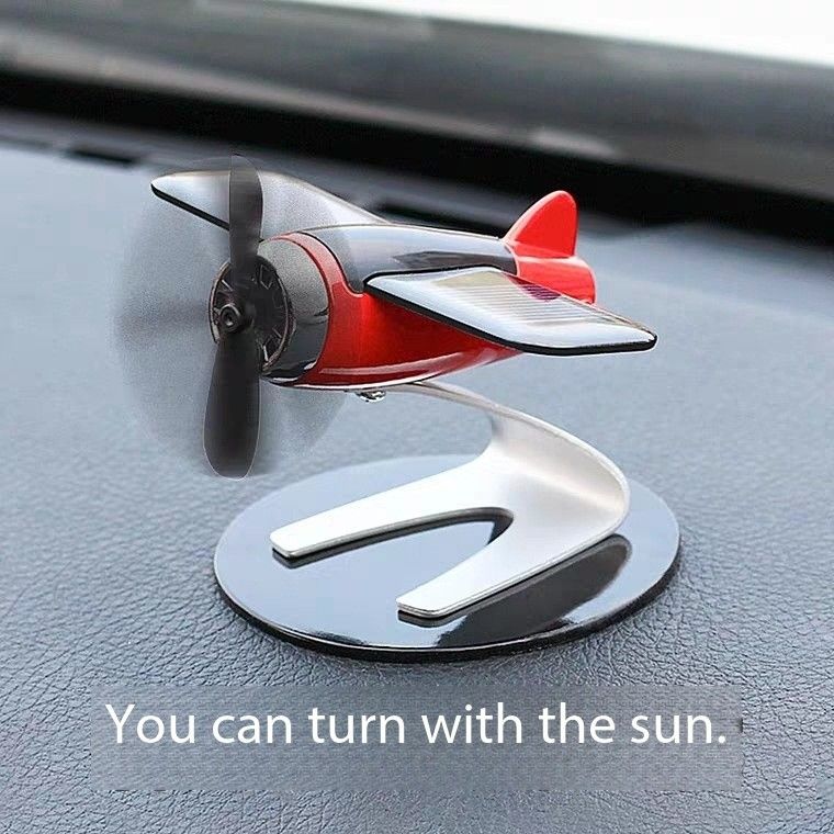 Solar powered aircraft interior decoration decoration personalized creative car center console high-end decorative products perfume