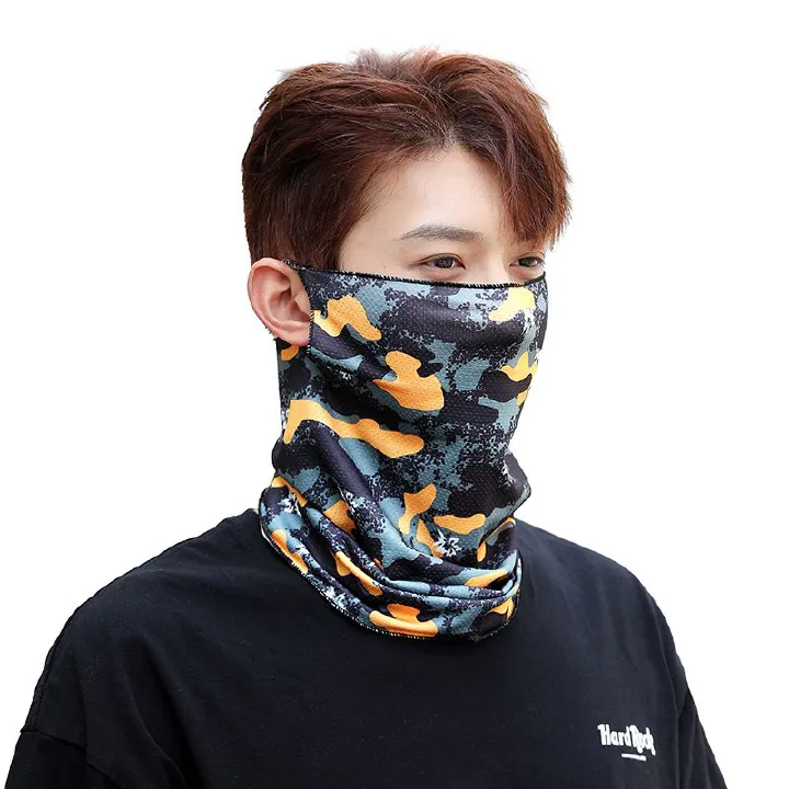 Ice silk breathable mesh ear mask, summer sun protection, cycling, outdoor headscarf, men's and women's headgear, scarf