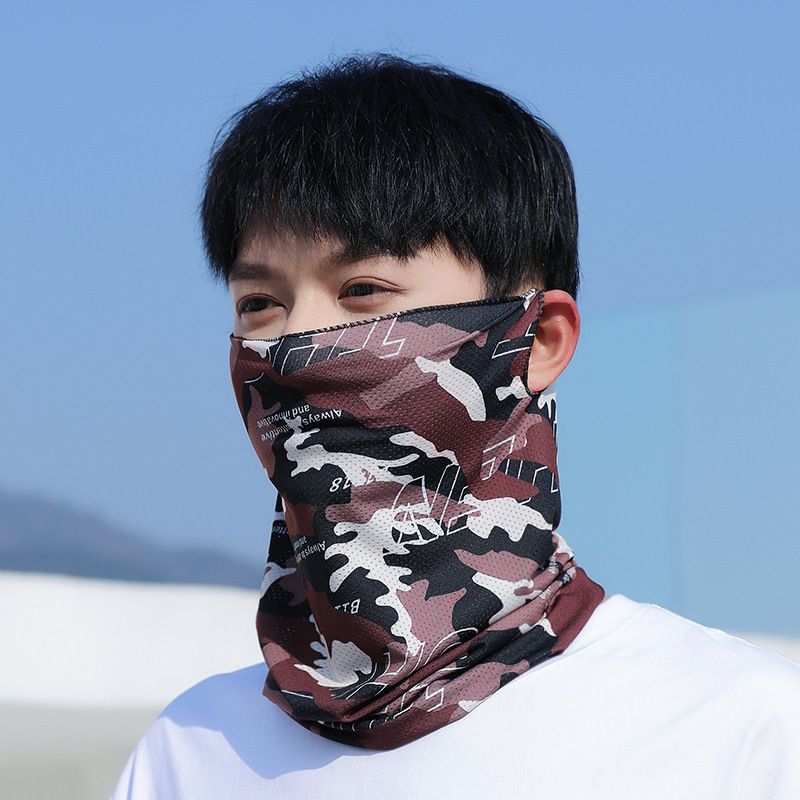 Ice silk breathable mesh ear mask, summer sun protection, cycling, outdoor headscarf, men's and women's headgear, scarf