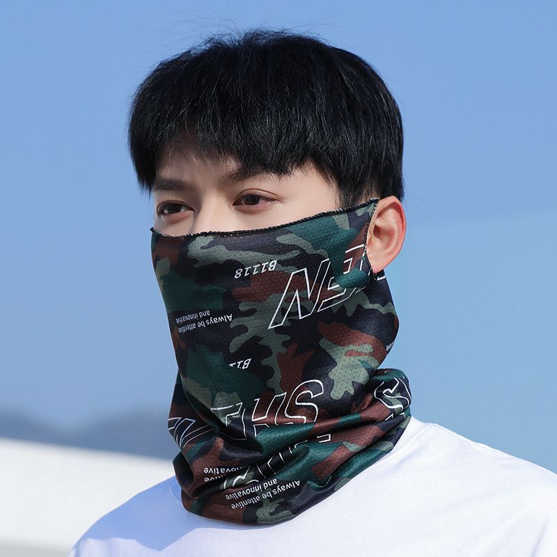 Ice silk breathable mesh ear mask, summer sun protection, cycling, outdoor headscarf, men's and women's headgear, scarf