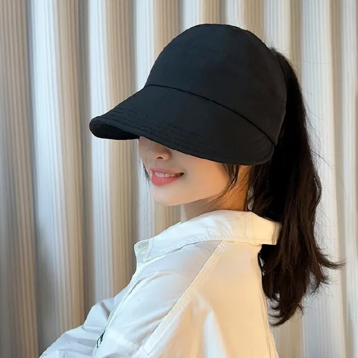 Knitted hollow toe cap for women, thin design, big head circumference, small face, versatile, pile up hat