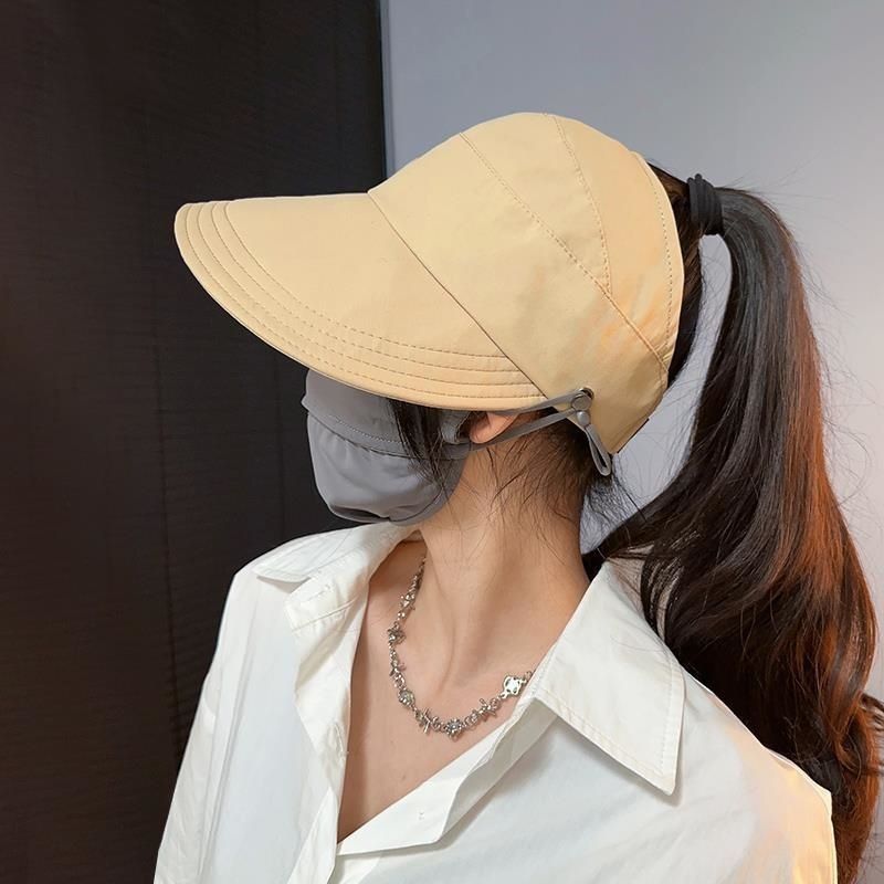 Knitted hollow toe cap for women, thin design, big head circumference, small face, versatile, pile up hat