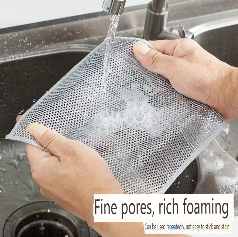 40PCS silver wire cleaning cloth for kitchen stove, steel wire dishwashing cloth, non greasy, oil removing, dirt removing, metal wire silver wire cleaning cloth