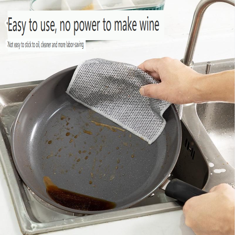 40PCS silver wire cleaning cloth for kitchen stove, steel wire dishwashing cloth, non greasy, oil removing, dirt removing, metal wire silver wire cleaning cloth
