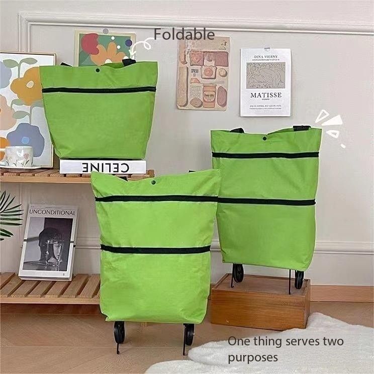 Portable grocery cart, small cart for home use, foldable backpack for shopping, hand pulled cart, lightweight with wheels for home use