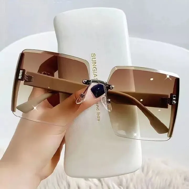 New Fashionable Frameless Women's Sunglasses, Women's Sunglasses, Internet Celebrity Same Style Glasses