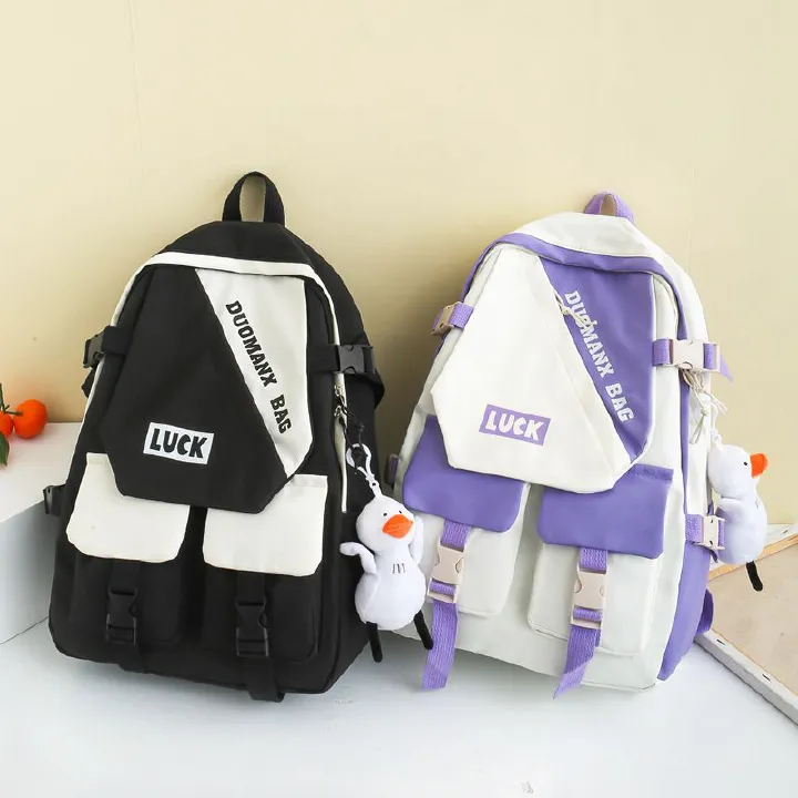 Backpack for girls, Insen series, versatile for middle and high school students, large capacity, high looks, handsome and trendy for men, backpack