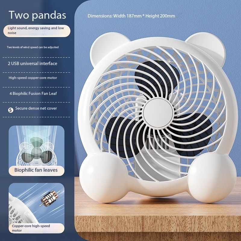 Desktop Fan Office Home Silent Electric Fan USB Dormitory Camping Outdoor Portable Small Desktop Fan
