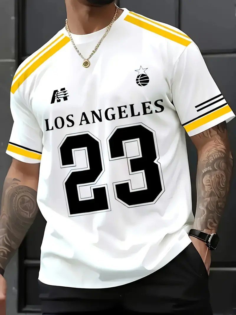 New American football uniform 3D digital printed T-shirt men's short sleeved casual round neck summer sports top