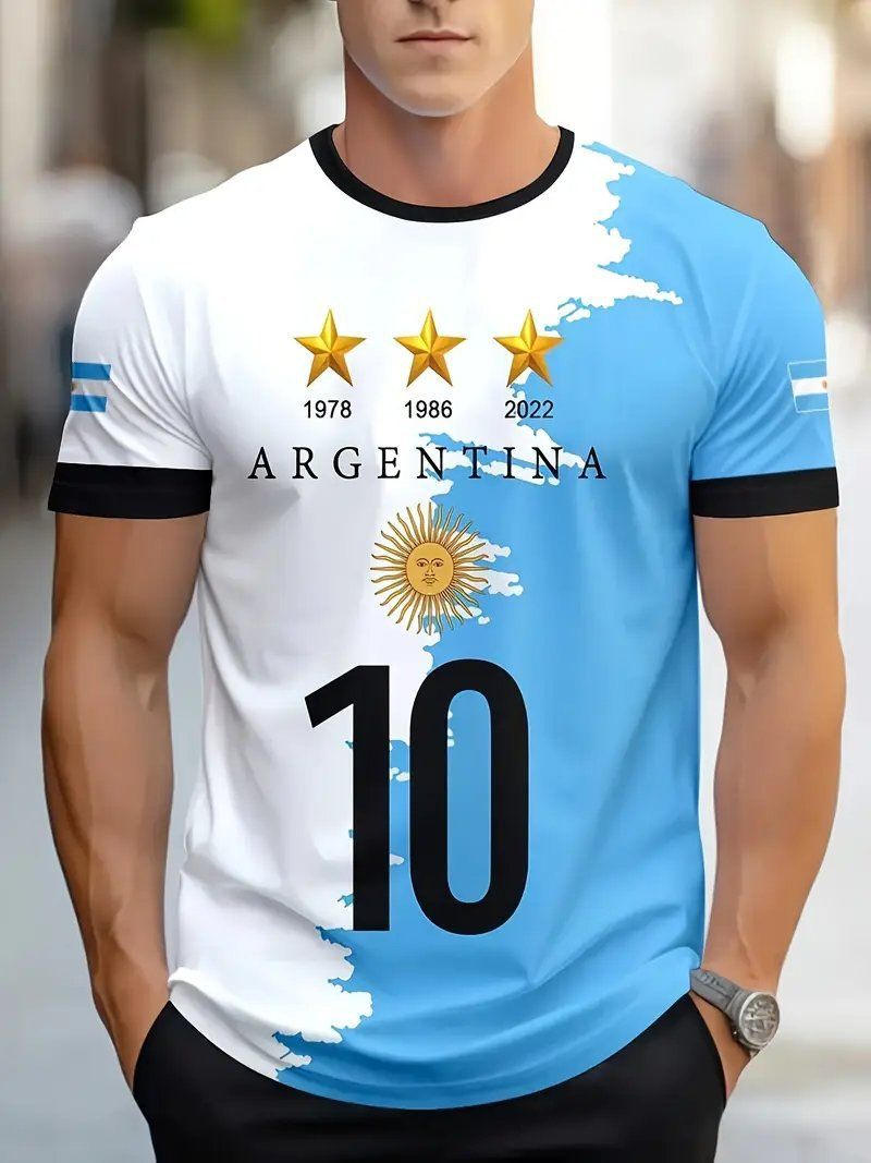New American football uniform 3D digital printed T-shirt men's short sleeved casual round neck summer sports top
