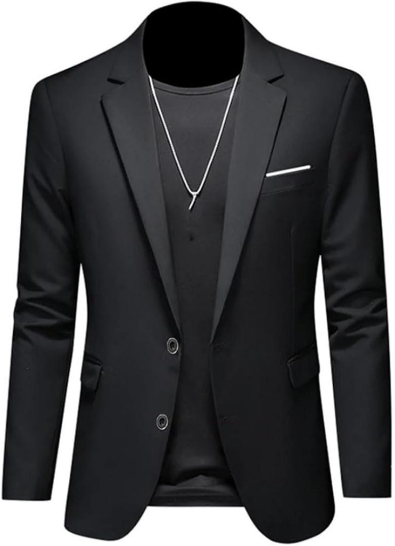 Black slim fit men Blazers.✅This men out fit blazes is a quality high end material suitable dress for: Weddings, paties, Official meetings and also casual occasions. This blazers are slim fit and fash