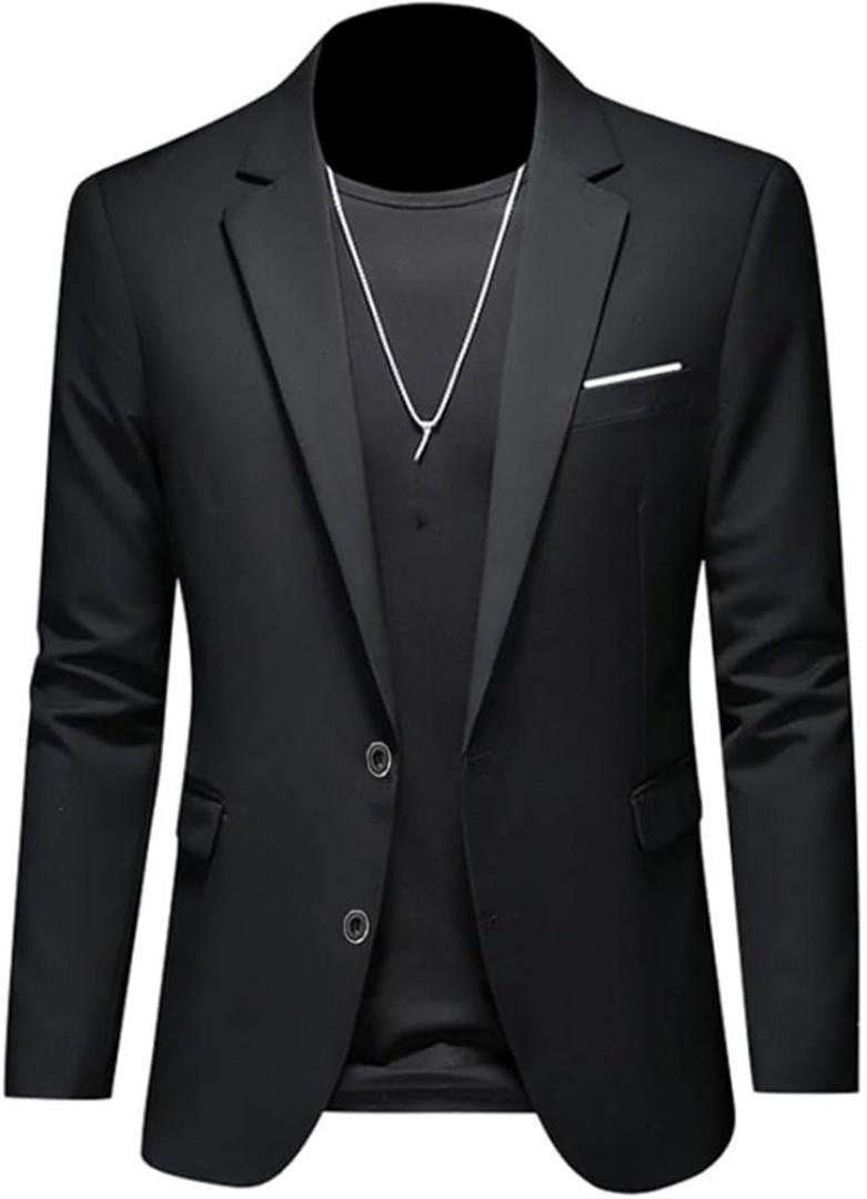Black slim fit men Blazers.✅This men out fit blazes is a quality high end material suitable dress for: Weddings, paties, Official meetings and also casual occasions. This blazers are slim fit and fash