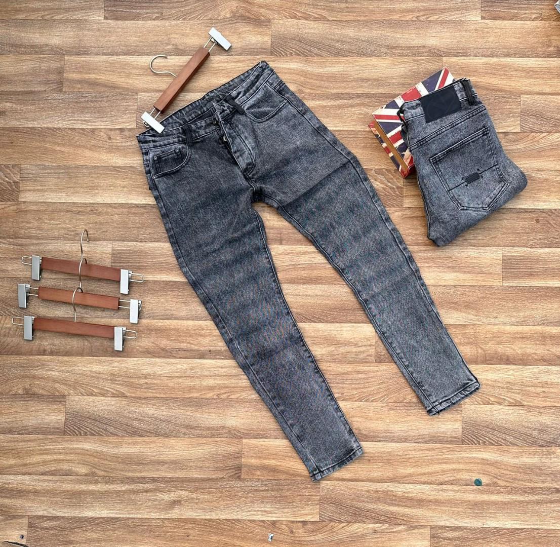 Men slim fit grey jeans trousers ✅This men side pocket trousers is a high end quality with a slightly stretchy slim fitting design. It Is fashionable and durable. Suitable in all seasons and flexible