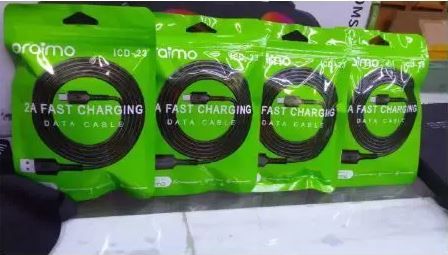 Oraimo Type-C Fast Charging Cable – Durable, High-Speed USB-C Charger for Android, Tablets, Power Banks, and More with Tangle-Free Design, Reinforced Connectors, and Efficient Data Transfer.