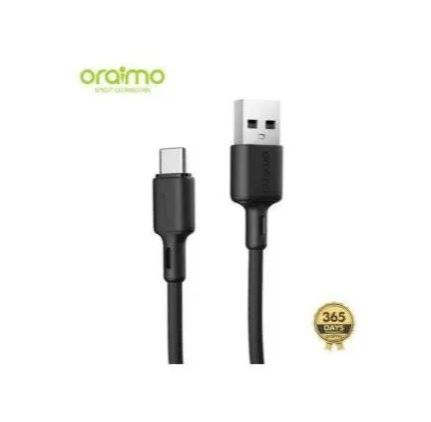 Oraimo Type-C Fast Charging Cable – Durable, High-Speed USB-C Charger for Android, Tablets, Power Banks, and More with Tangle-Free Design, Reinforced Connectors, and Efficient Data Transfer.