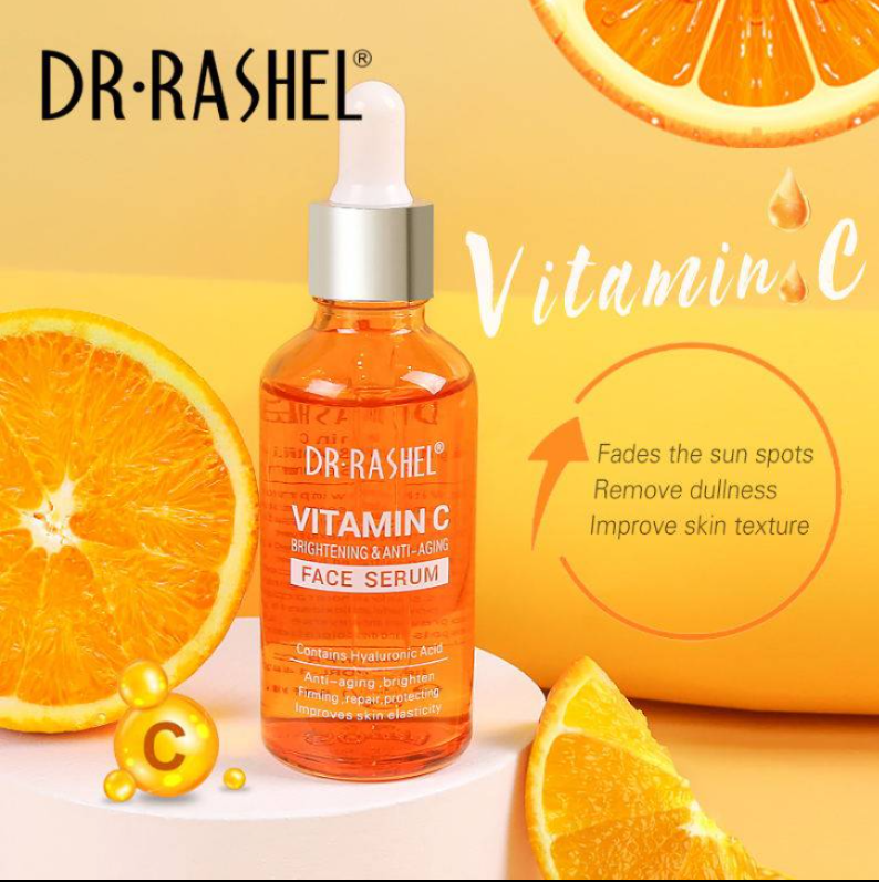 Dr Rashel Vitamin C Serum 30ml, Brightening Face Serum for Glowing Skin, Reduces Dark Spots, Evens Skin Tone, Hydrating and Anti-Aging
