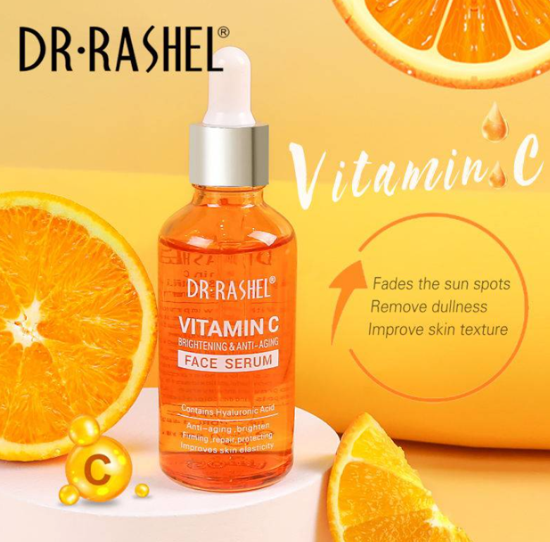 Dr Rashel Vitamin C Serum 30ml, Brightening Face Serum for Glowing Skin, Reduces Dark Spots, Evens Skin Tone, Hydrating and Anti-Aging