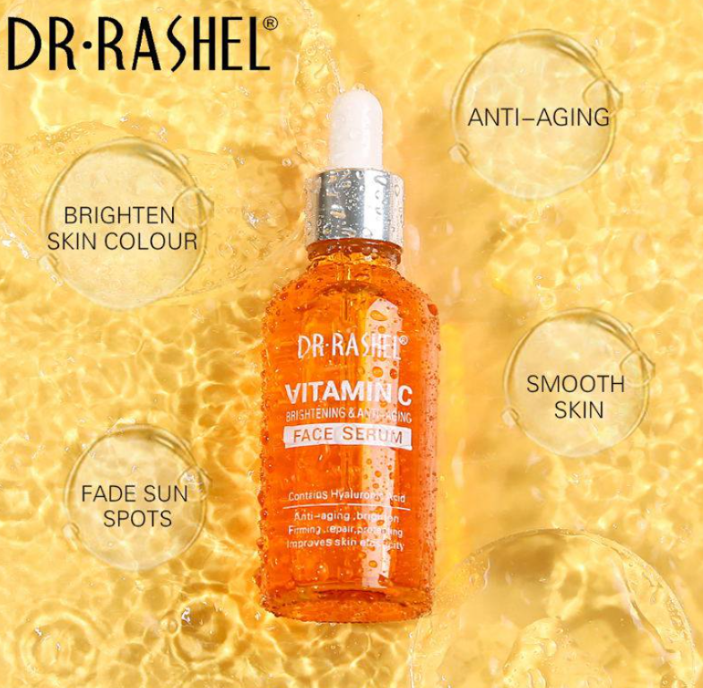 Dr Rashel Vitamin C Serum 30ml, Brightening Face Serum for Glowing Skin, Reduces Dark Spots, Evens Skin Tone, Hydrating and Anti-Aging
