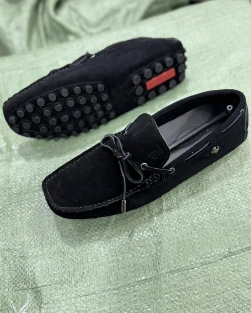 suede tods loafers, men tods loafers, black loafers
