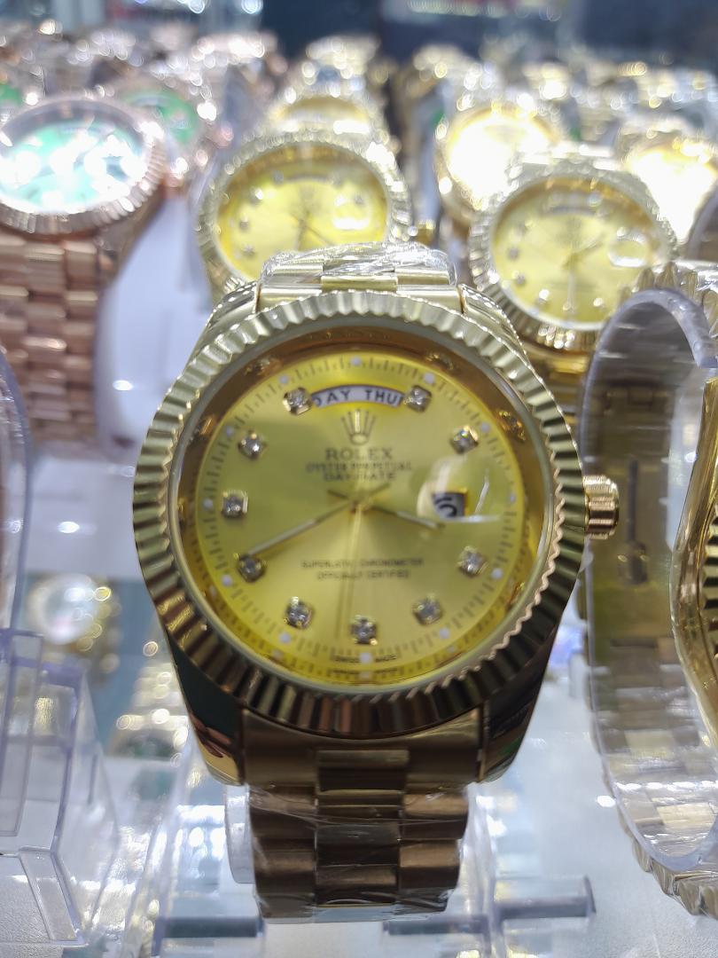 Gold coated rolex wrist watches, date-day rolex men watches, wrist watch  for men