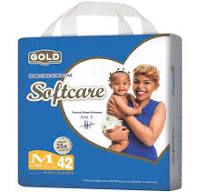 Softcare Baby Diapers,Massive Absorption (absorbs 25* its weight.) Super Dry (Keeps baby Skin dry) Blankie Soft( Blanket-like Softness, keep baby comfortable).