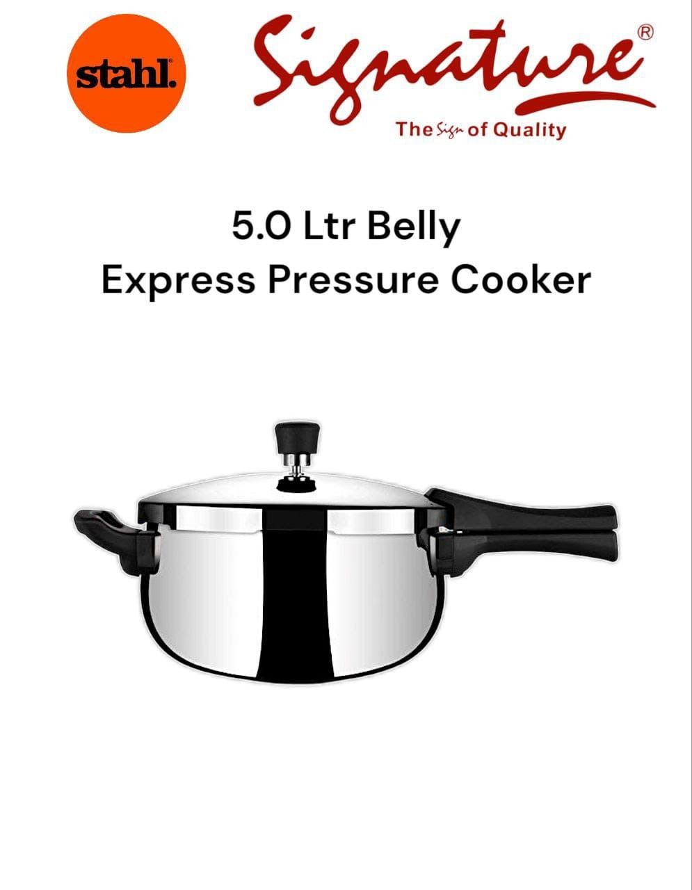 5 Ltr Belly Express stainless Steel pressure Cooker (Stahl)
