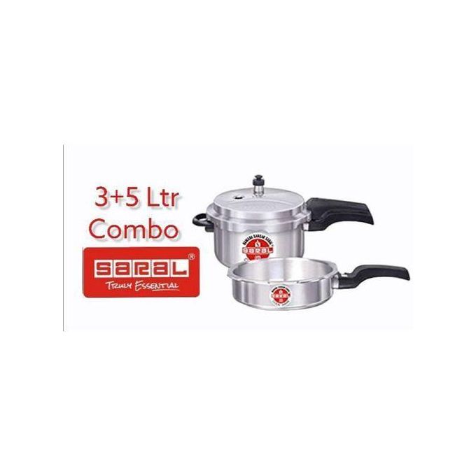 3Ltr Plus 5 Ltr Combo Aluminum Pressure Cookers