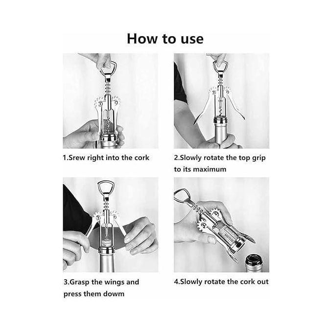 1pc Multifunctional Cork Screw/Manual Wine Opener