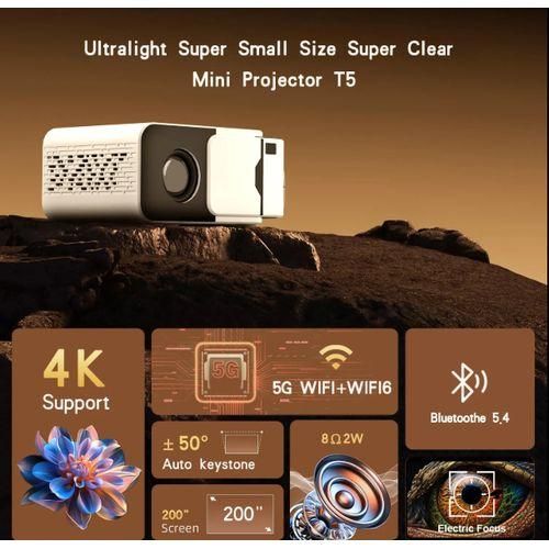 T5 Mini Projector, Android 4K Smart Wifi Projectors 3500 Lumens LCD Projector LED NETFLIX,YOUTUBE,PLAYSTORE.
