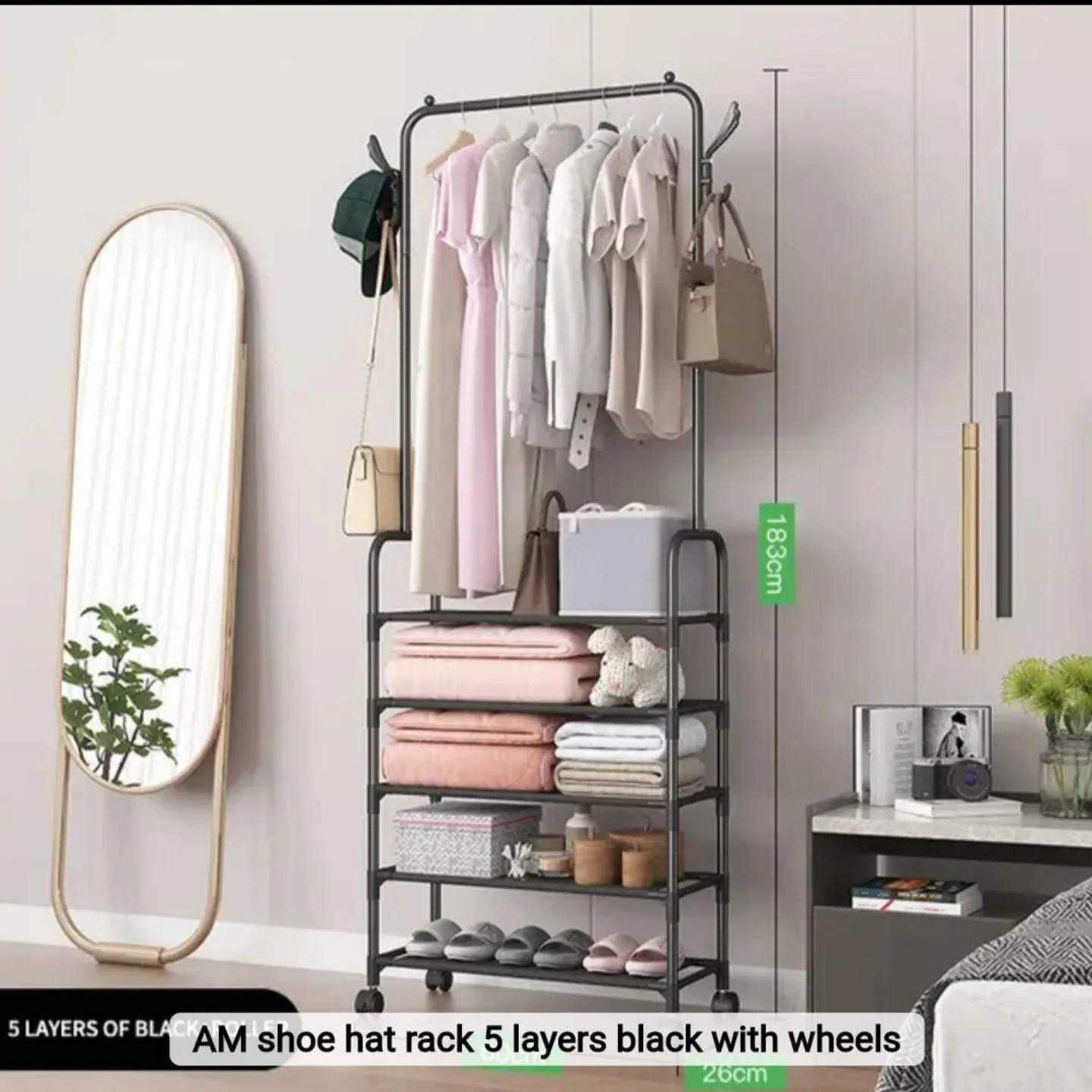 Floor HangersShoe rackshanging Clothes RacksBedroom foyer shelves Multifunctional Shoe and Hat Racks metal detachable multifunction flexible storage holder and racks bag bedding coat and cap clothing