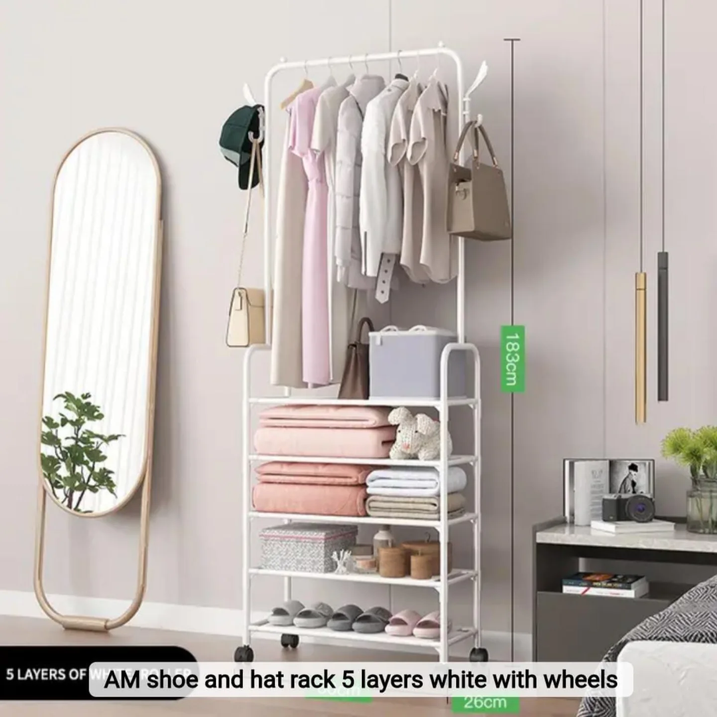 Floor HangersShoe rackshanging Clothes RacksBedroom foyer shelves Multifunctional Shoe and Hat Racks metal detachable multifunction flexible storage holder and racks bag bedding coat and cap clothing