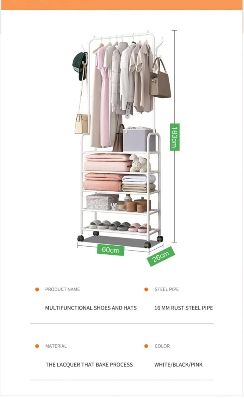Floor HangersShoe rackshanging Clothes RacksBedroom foyer shelves Multifunctional Shoe and Hat Racks metal detachable multifunction flexible storage holder and racks bag bedding coat and cap clothing
