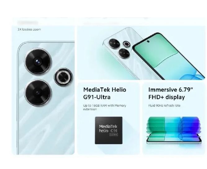 [New Arrival] XIAOMI Redmi 13 128GB ROM+8GB RAM 6.79" Display 108MP AI Super Camera, 5030mAh octa core mediateck helio G91 ultra (12nm) (Dual Sim) -Smartphones Phones