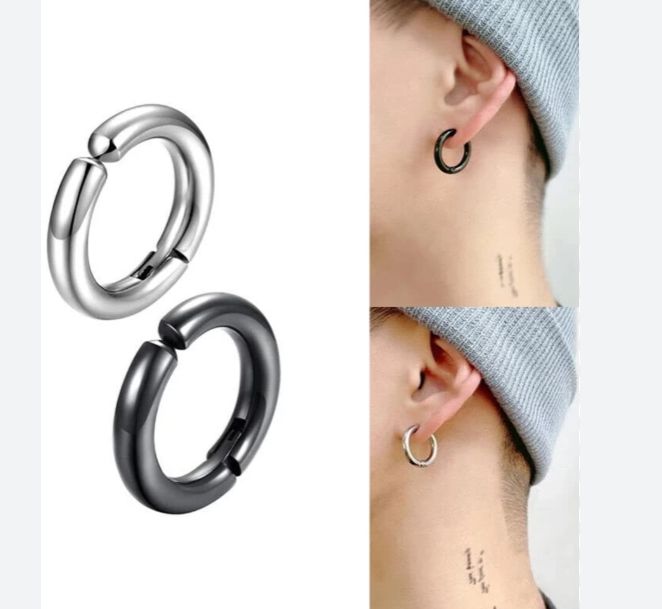 Ear Cuffs Clip-on Hoop Earrings Men & Women Studs Non-Piercing Metal Cuff Clipon Earrings Men Studs Men Tiny Earrings