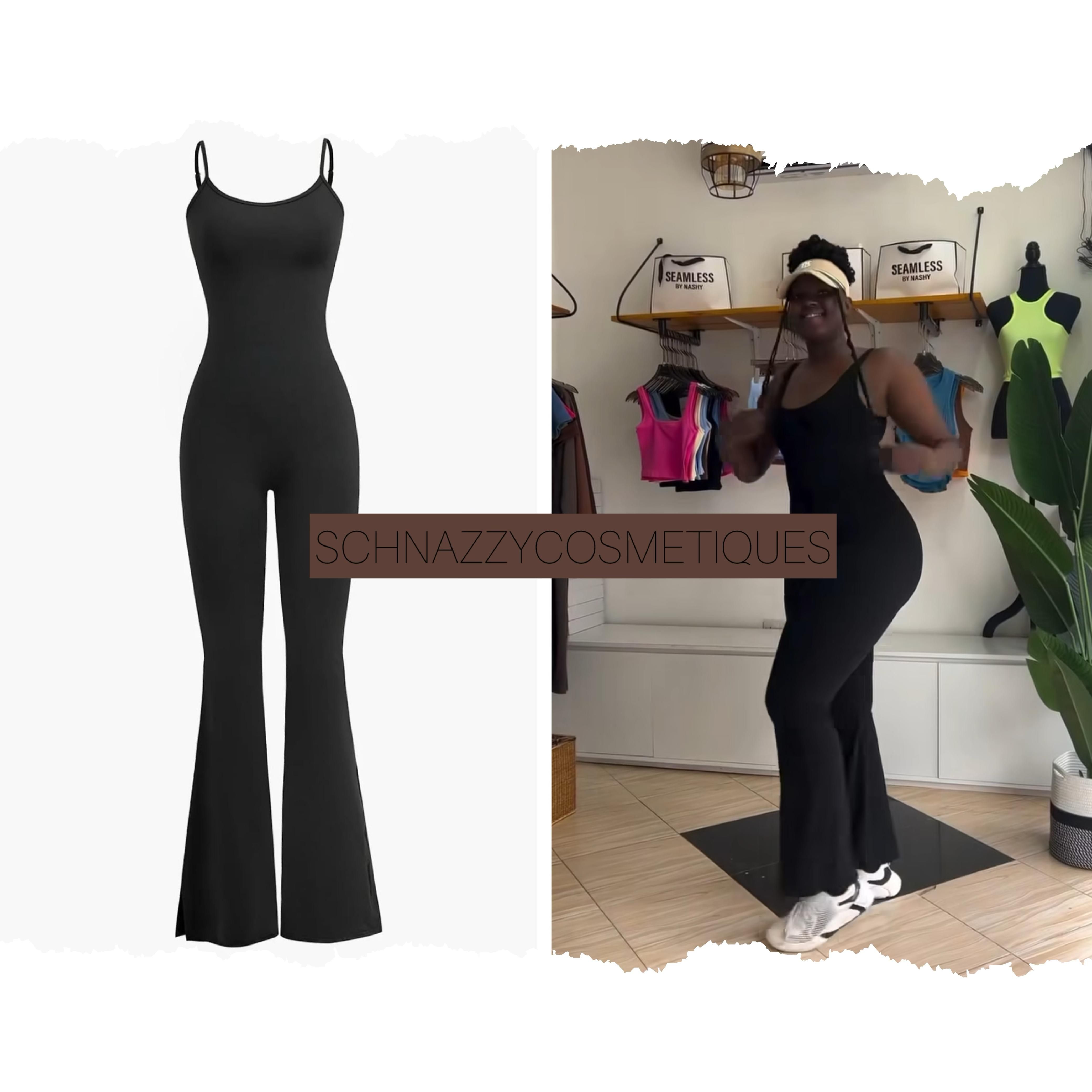 New Arrivals Trending Flared Jumpsuit Lightweight Flared Bottom Wide Leg Pants Women Jumpsuit Casual Fashion One Piece Cami Tank Top JumpSuit Everywhere Wear Ladies Baddie Trendy (Fits Sizes 8-12)