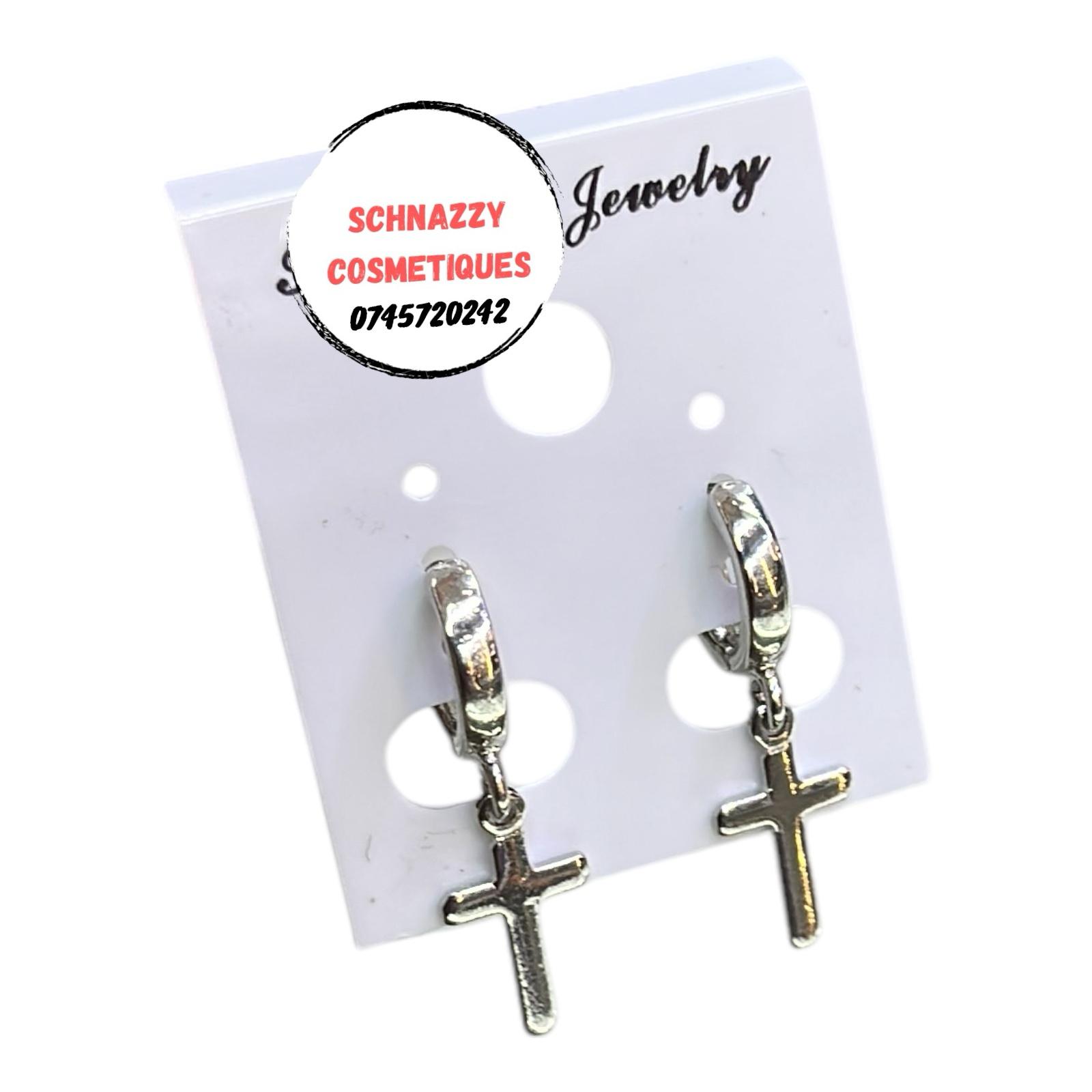 2 Pair Combo Tiny Cross Piercing Earings + 1 Random Pair Colored Magnetic Earrings for Men or Women Magnetic Earring Mens Jewelry Stainless Steel Magnetic Earrings