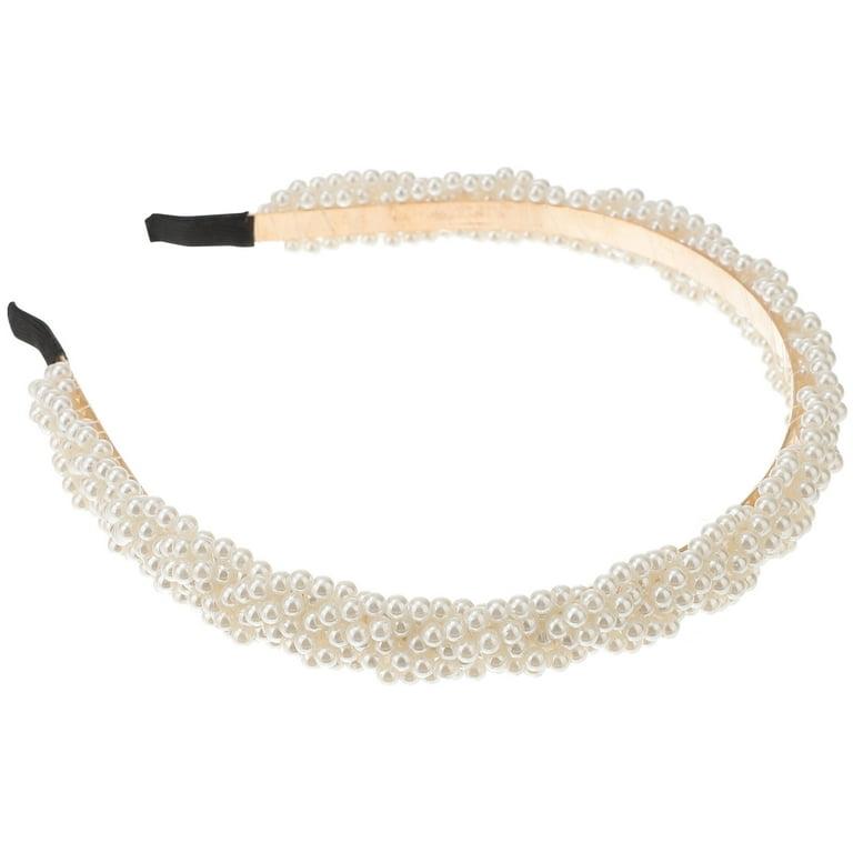 Sale Faux Pearl Bridal Headband 1pc Stunning Rhinestone Tiara Hairband Headdress Chic Gorgeous Feminine Instant Style Transformer Light Easy to Carry